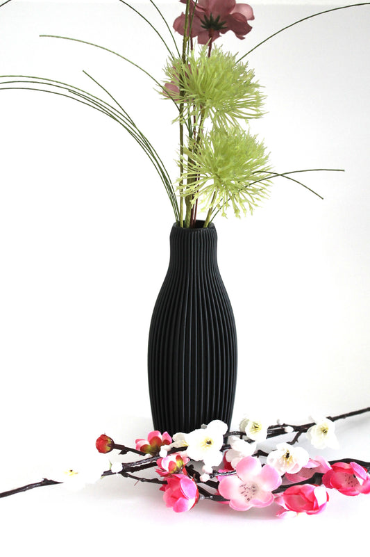 Stilvolle schwarze Vase im modernen Design